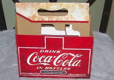 NM 2008 LE COCA COLA 6 pk 12 oz RESEALABLE GLASS COKE BOTTLE CARTON