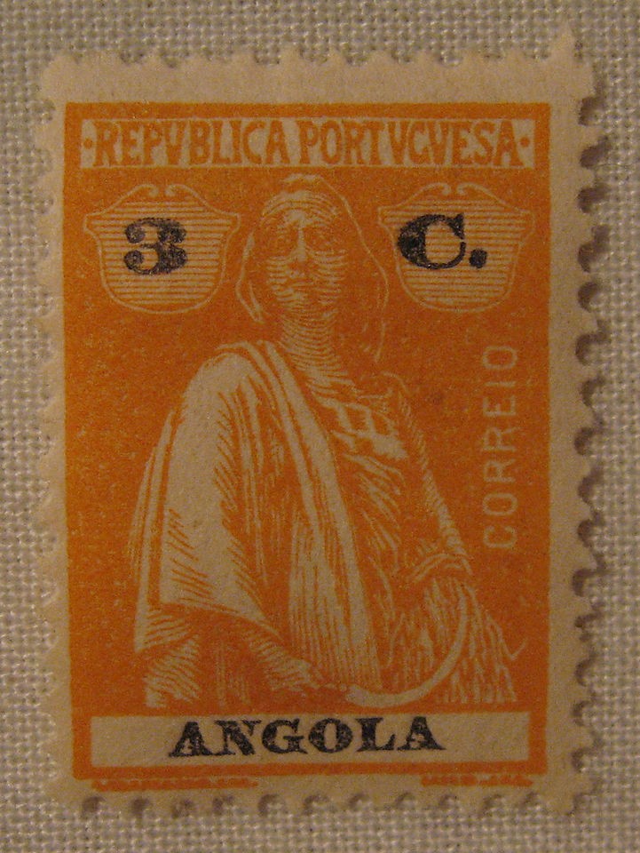 1914 Angola 3 Centavo Orange Scotts 126 Portuguese Territory Ceres