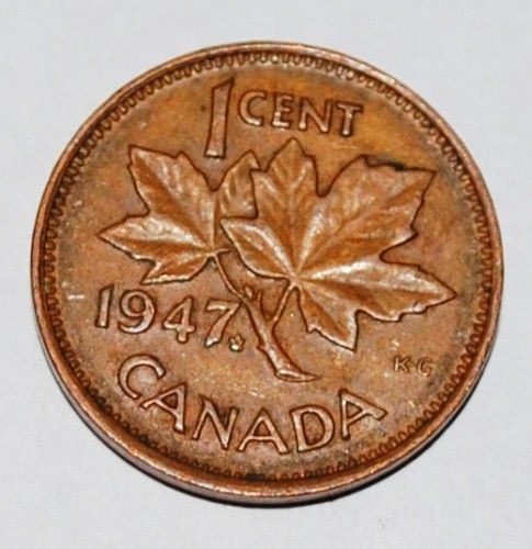 Canada 1947 ML 1 Cent One Canadian Penny Nice Coin