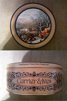 TIN Schwans Collectible Tin 1998 (Winter Evening by Currier & Ives)