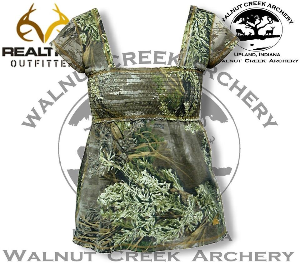 Realtree Girl Rouched Waist Cap Sleeve Shirt RG119MX1