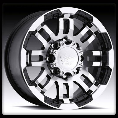 17 X 8.5 VISION 375 WARRIOR 8X165.1 8X6.5 BLACK MACHINED WHEELS RIMS 