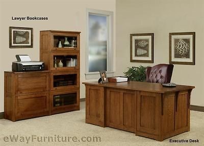 100% Solid Oak Wood Mission Executive Desk Office Furniture USA Made