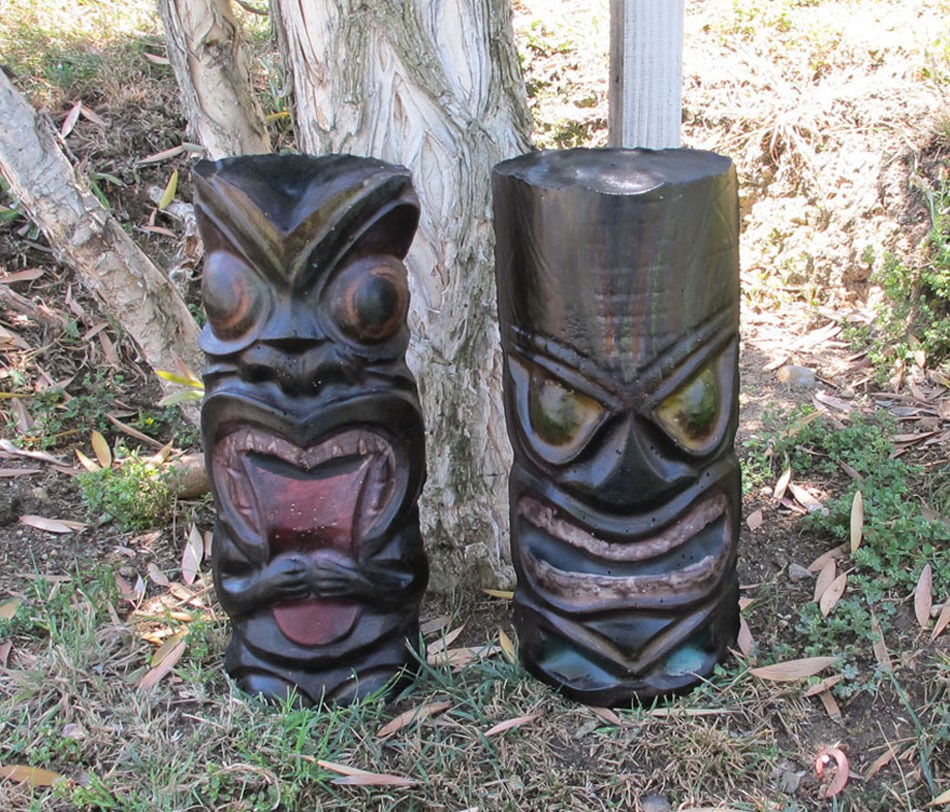 PIECE TIKI STATUE MOLD BAR CONCRETE CEMENT SCULPTURE