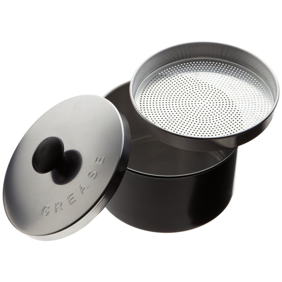 Stanco Black Non Stick Sink Grease Strainer Cup & Lid