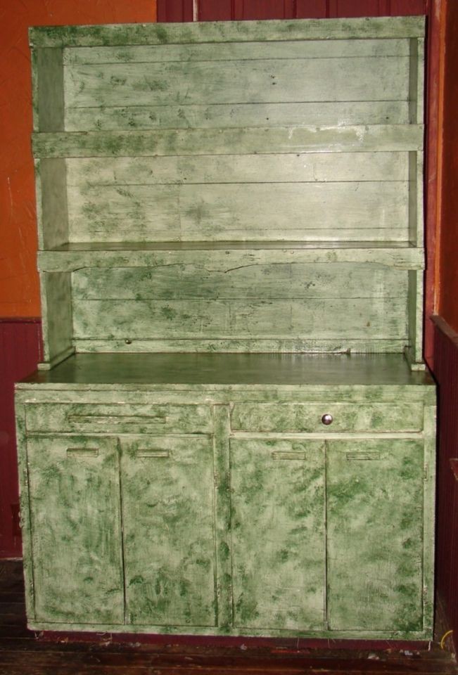 Green Dining Room Kitchen Hutch China Cabinet