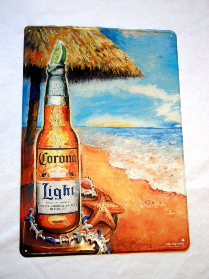 Corona Beer Volley Ball Girl in Bikini Metal Tin Sign NEW