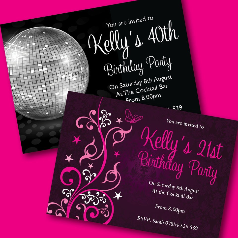   30th 40th 50th 60th 70th Birthday Invitations Invites Personalised