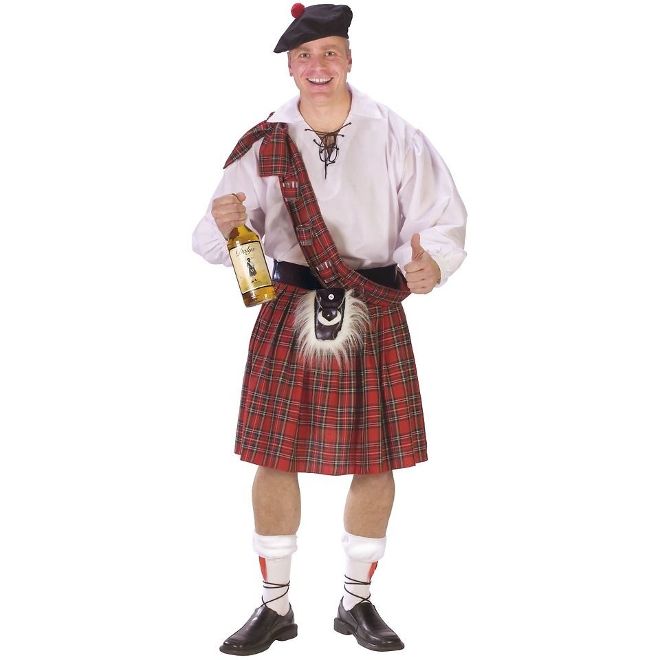 Big Shot Scot Adult Mens Scottish Kilt Highlander Halloween Costume