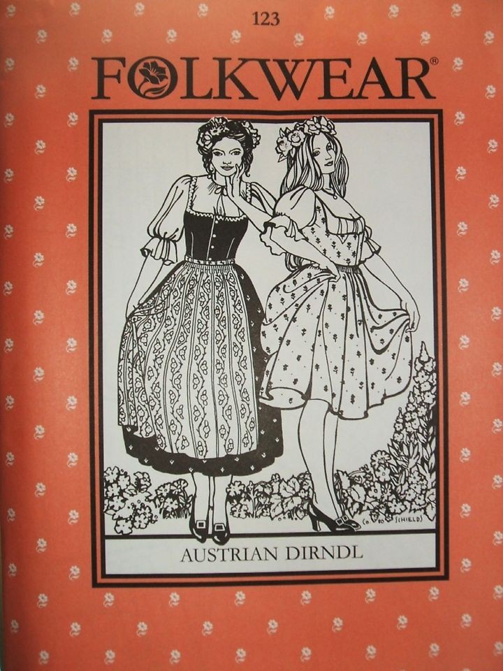 Folkwear #123 Austrian Dirndl German Regional Sewing Costume Pattern