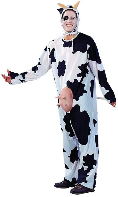 MEN MILK COW FARM ANIMAL MASCOT HALLOWEEN COSTUME ADULT