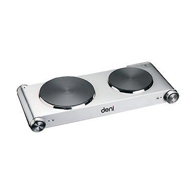   Portable Double Dual Burner Hot Plate Burners New Buffet Countertop