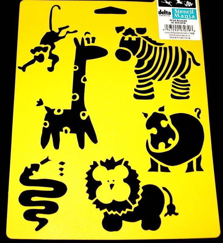 MONKEY STENCIL ZEBRA GIRAFFE HIPPO SNAKE ZOO SAFARI STENCILS NEW DELTA 