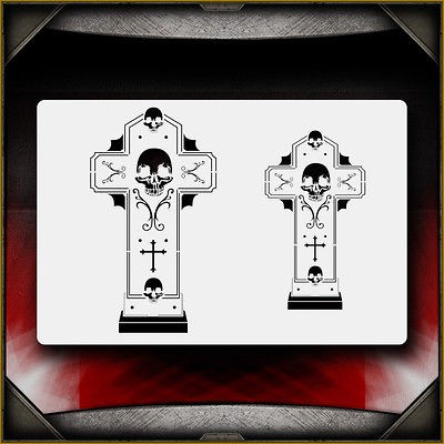 Skull Cross 2 Airbrush Stencil Template Airsick