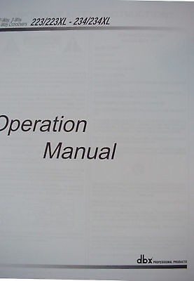 dbx 223XL/234XL CROSSOVER OPERATION MANUAL 15 pages