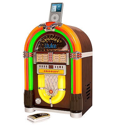   IJuke Premier Neon Tabletop Crosley Jukebox   Ipod dock   CD Player