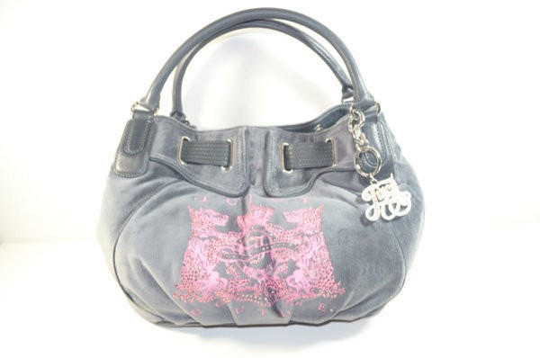 NWT Juicy Couture Free Style Tophat Gray Scottie Bling Bag YHRU0114 