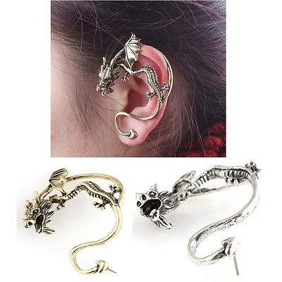 Wholesale Lots Gothic Punk Temptation Metal Dragon Bite Ear Cuff Wrap 