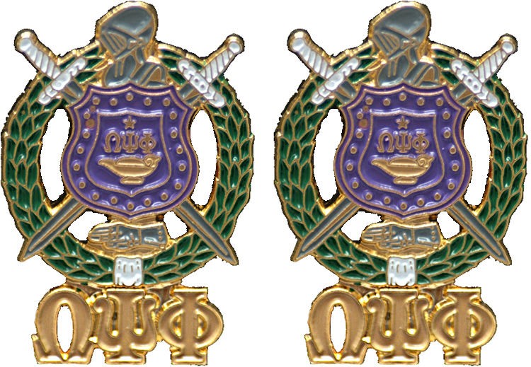 Omega Psi Phi Shield Crest Drop 3 Letter Cuff Links