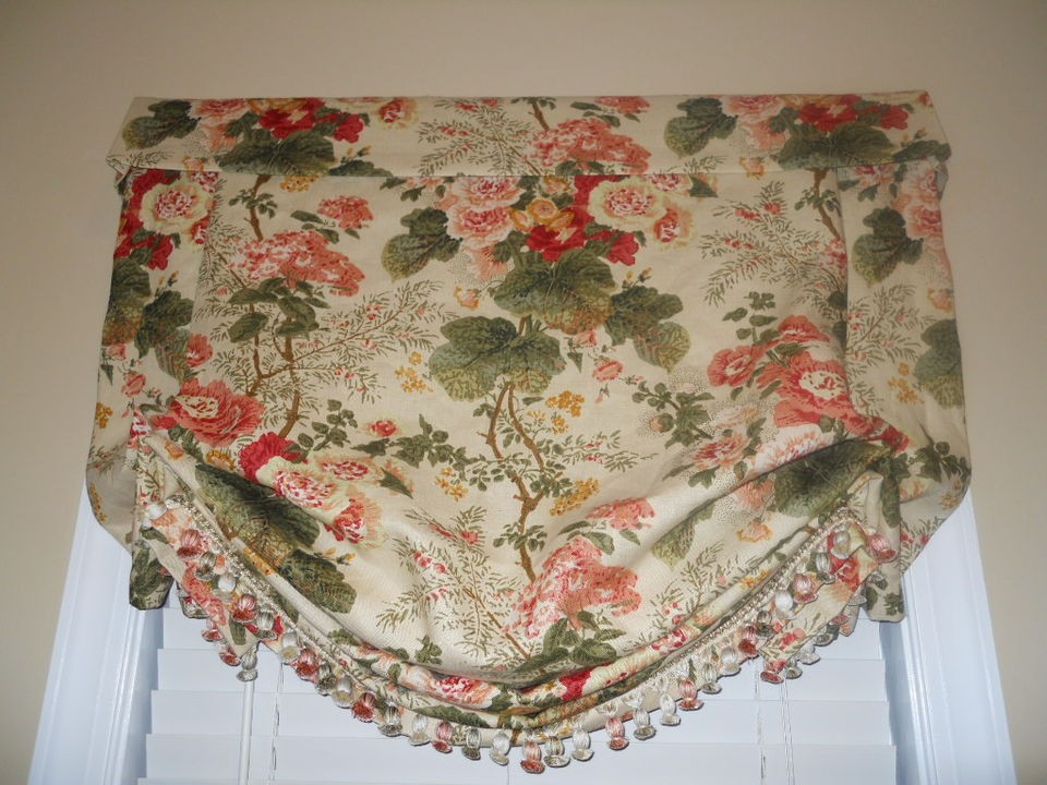 Custom made London Shade Lee Jofa printed linen ALTHEA LINEN floral 