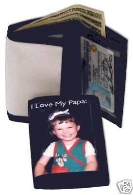 Personalized Custom Photo or Logo Mens Tri Fold Wallet Any Image Can 