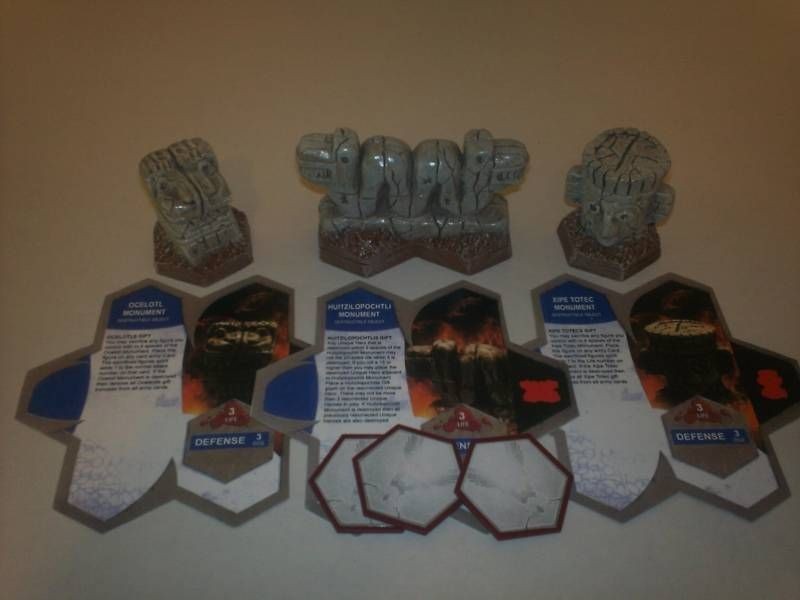 aztec ruins pieces & stat cards custom heroscape