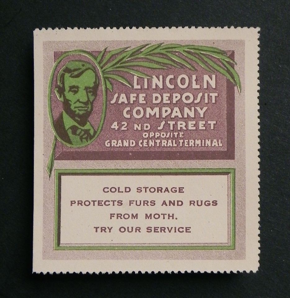 Poster Stamp ** LINCOLN SAFE DEPOSIT ** New York Grand Central 