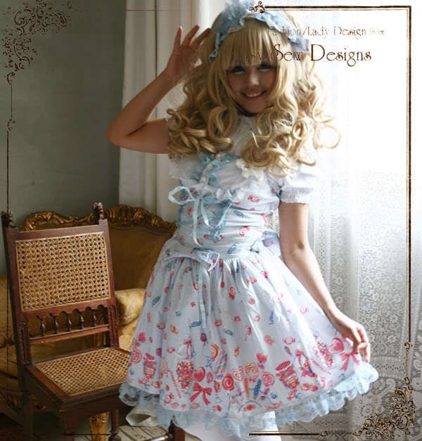 Sweet Lolita Candy Shop Girl Lollipop Princess Tea Party Dress 