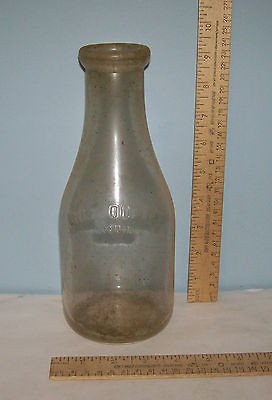 ONE QUART LIQUID   Old MILK BOTTLE   EMPTY Glass BOTTLE   Vintage   As 