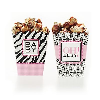   Pink Vavavoom Vintage Baby Shower Zebra & Damask Favor Treat Boxes