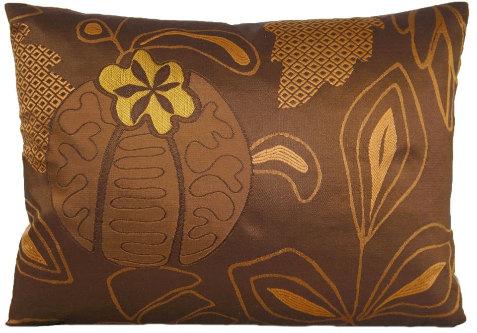 Home Decor Cushion Osborne and Little Silk Fabric Teresina Brown 