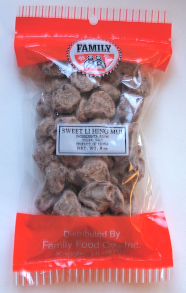 Sweet Li Hing Mui Plum Hawaiian Snacks Family Brand Preserved Fruit 