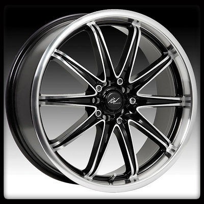   ICW RACING 214MB TSUNAMI 4X100 4X4.25 CAMRY BLACK MACHINED WHEELS RIMS