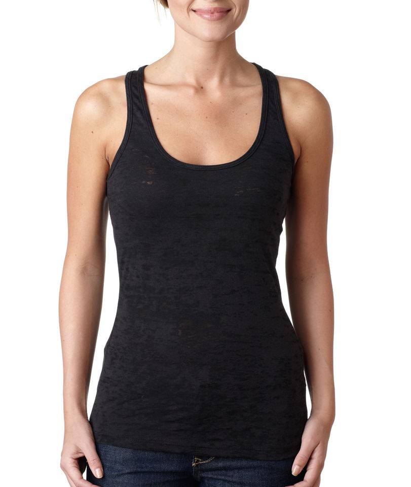 Clearance Large Next Level Ladies’ Poly/Cotton Burnout Razor Tank 