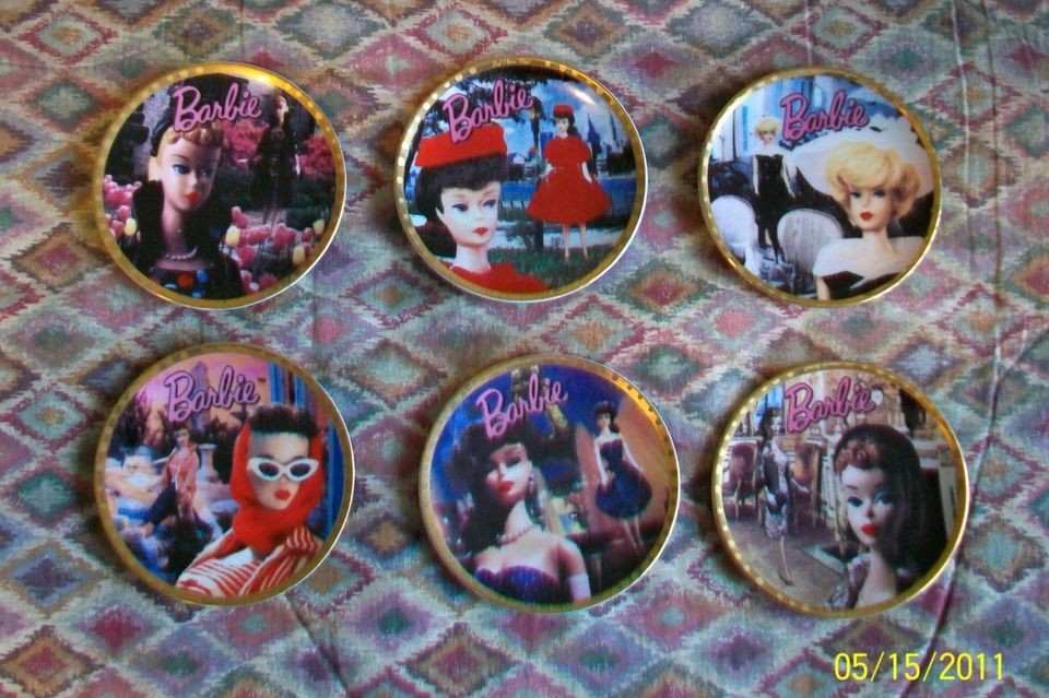 Enesco From Barbie with Love Fashion Mini Porcelain Plate Lot Set