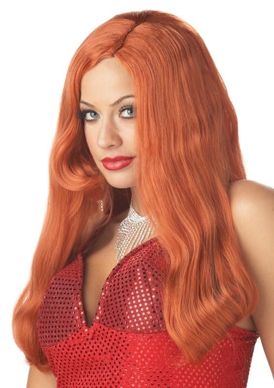 Womens HOT Jessica Rabbit Long SEXY Costume RED Wig