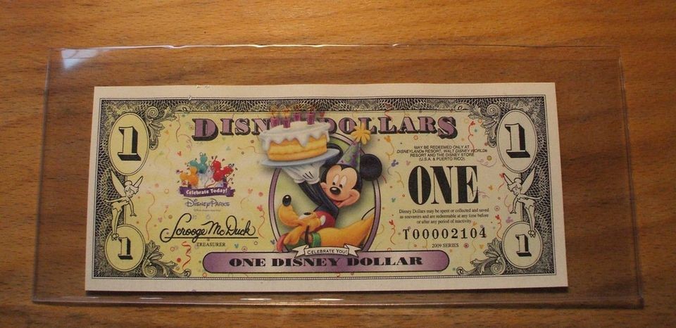 2009 $1. DISNEY DOLLAR   MICKEY  Low Serial # 00002104