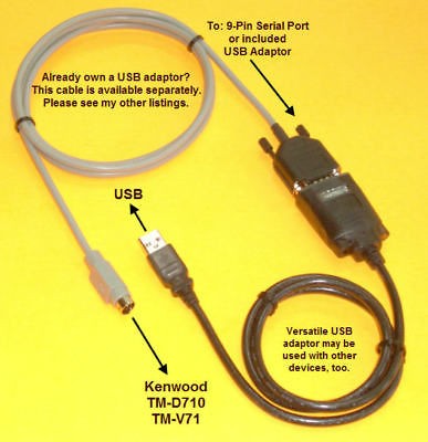 Programming Cable Kenwood TM D710 TM V71 PG 5G PG5G