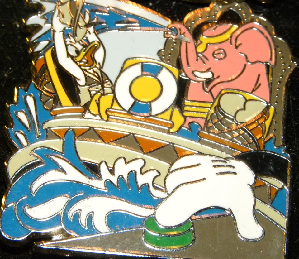 Disney pin donald boat pink elephant mickey white glove cruise ship 