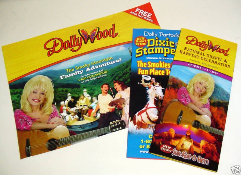 DOLLYWOOD 2009 THEME PARK MAP AND BROCHURE DOLLY PARTON