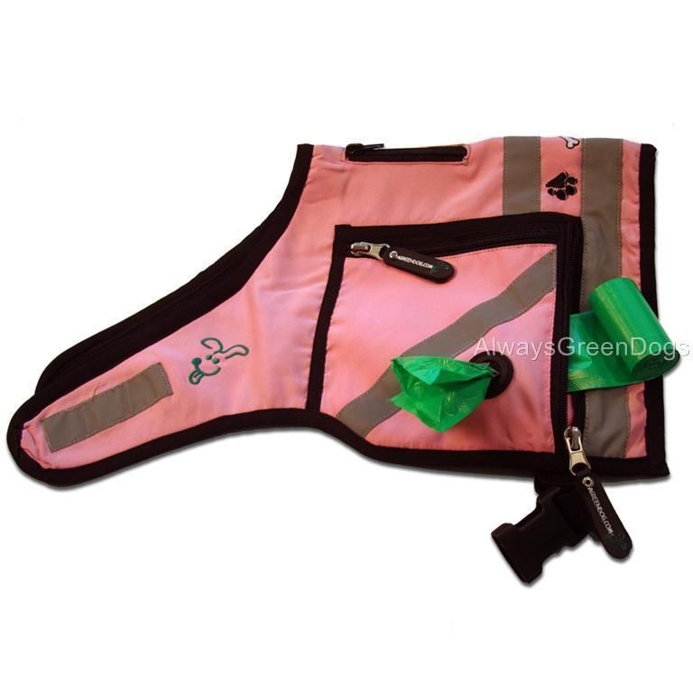 Reflective Dog Safety Vest, Service dog suitable, Bag Dispenser, 30 50 