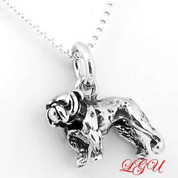 SILVER AMERICAN / ENGLISH BULLDOG CHARM/ PENDANT