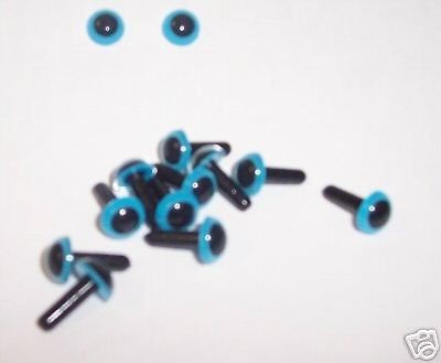 TEDDY BEAR/DOLL EYES 5 PRS. 8MM SKY BLUE W/SAFE LOCK   PLASTIC