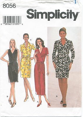 Simplicity 8056 Misses Knit Wrap Dresses Sewing Pattern