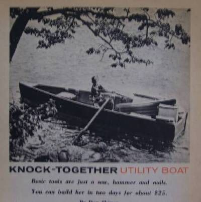 14 Utility Boat Row/Outboard 1966 How To PLANS simple Flat Bottom 