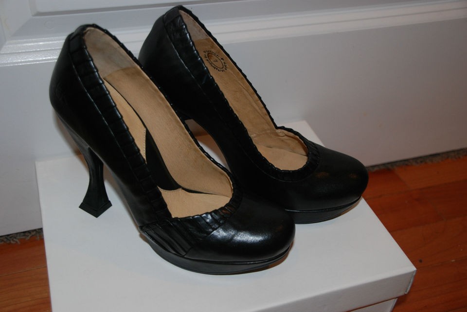   John Fluevog Keepsake Black Platform Pumps 7 7.5 8 9 10 Retail $300