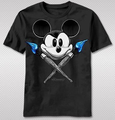   Mouse Video Game Vintage Look Cartoon Brush Adult Tshirt top tee