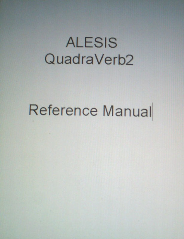 ALESIS QUADRAVERB 2 REFERENCE MANUAL BOUND ENG