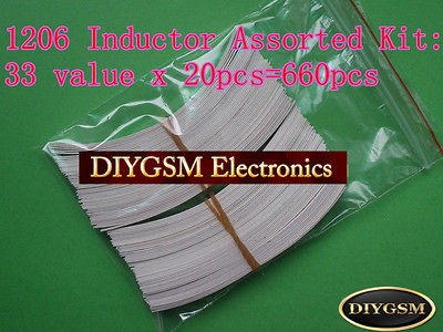 1206 SMD Inductor Assortment Kit 33 value total 660pcs chip inductors 