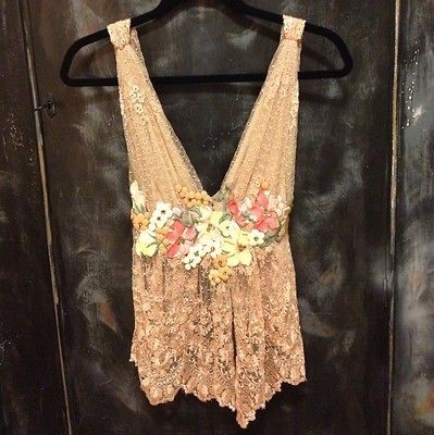 Ema Savahl Couture Corset English Garden Artwork Top w/Swarovski 